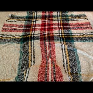 Plaid blanket scarf